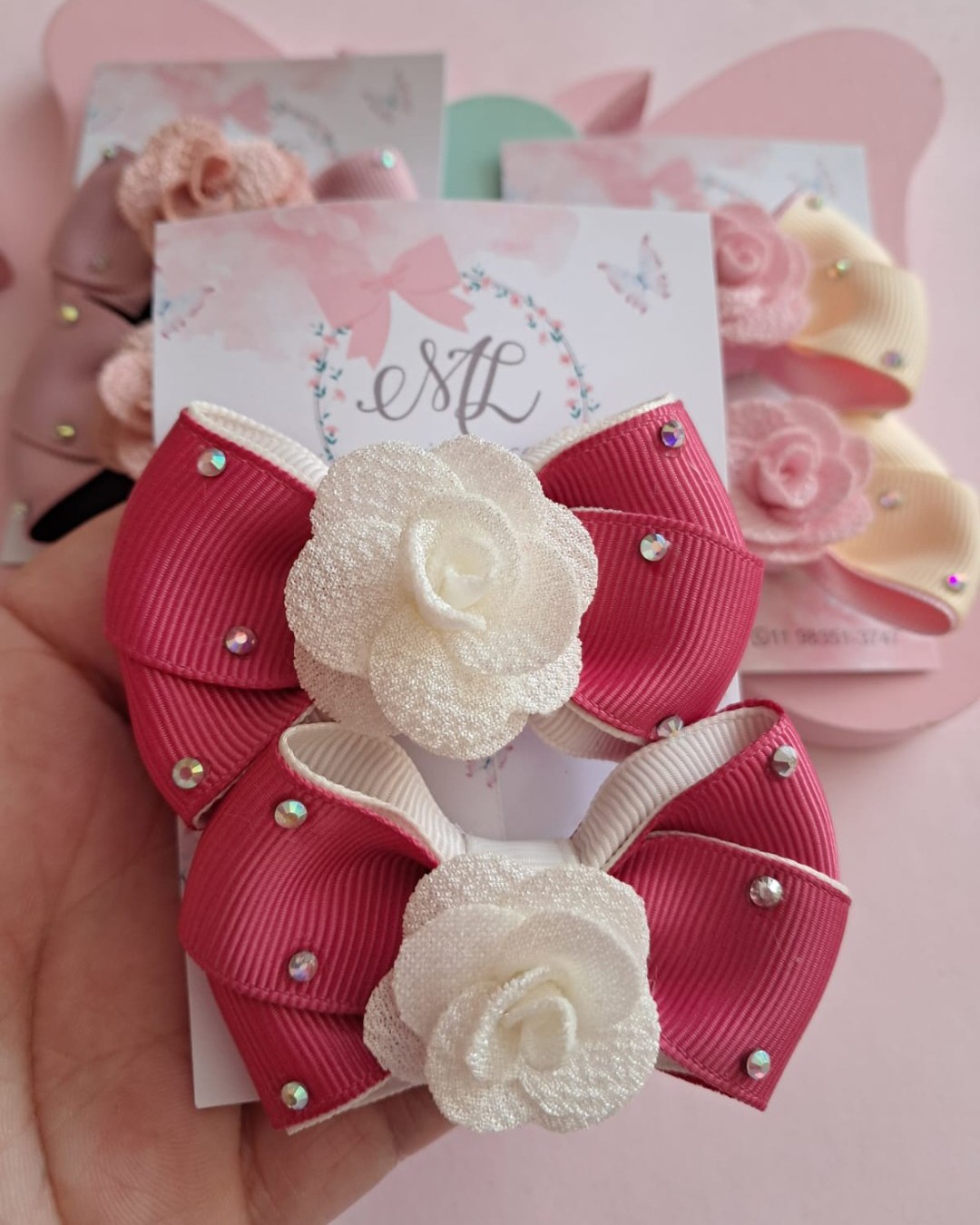 Par com aplique de flor modelo 2